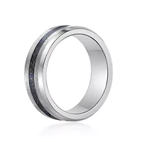 Men's Stainless Steel Ring with Titanium Inlay