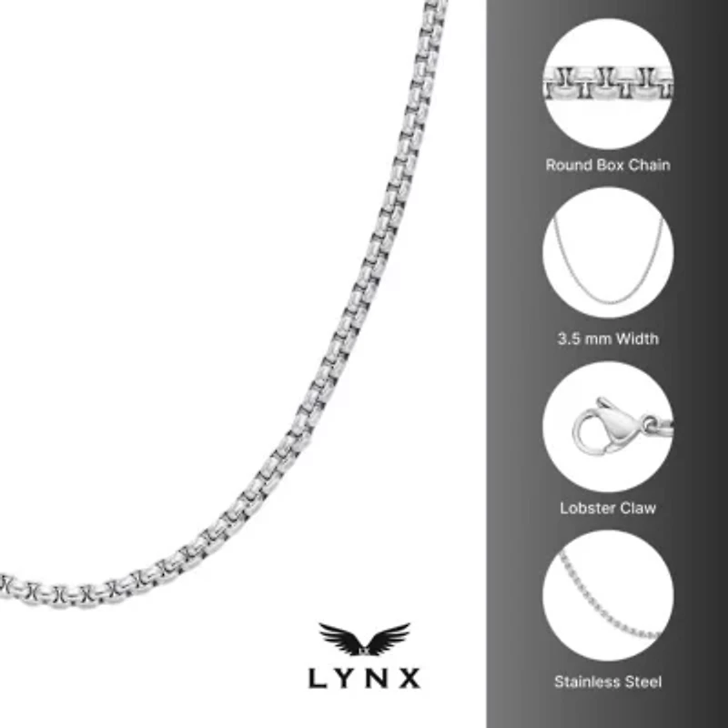 3.5mm Stainless Steel Round Box Chain Necklace