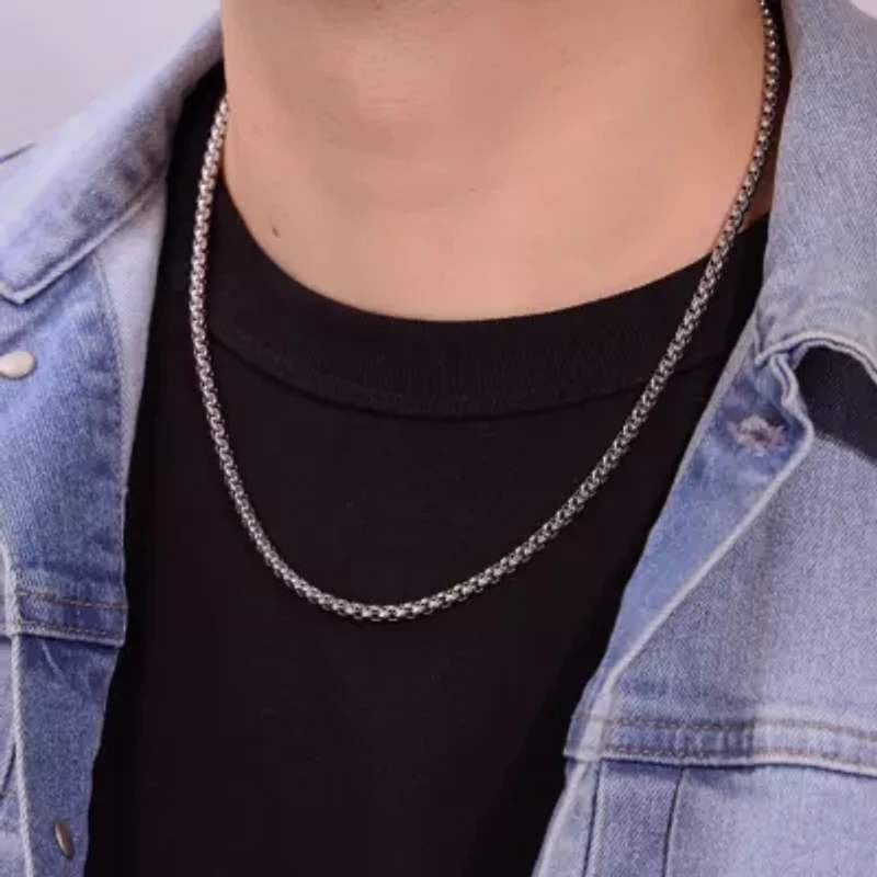 3.5mm Stainless Steel Round Box Chain Necklace