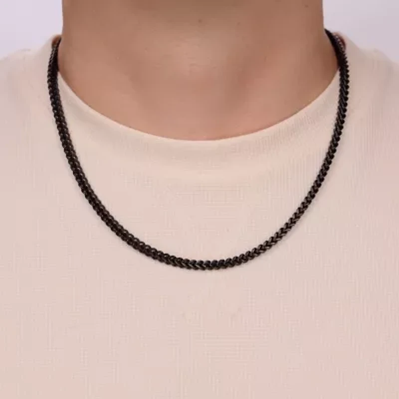 4MM Foxtail Chain Necklace with Push Lock Stainless Steel