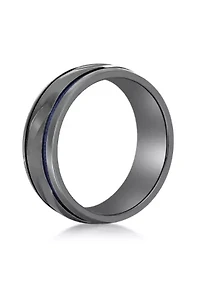 Black Zirconium Ring with Blue Ion Plating - 8MM
