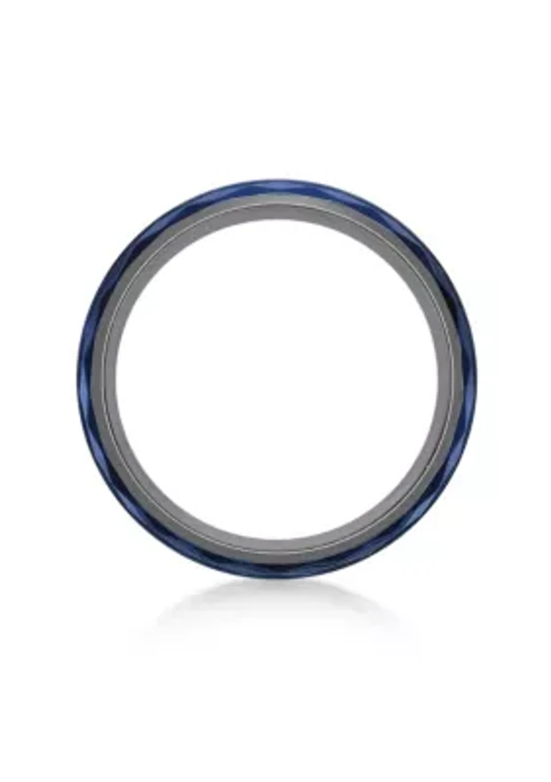 Black Zirconium Ring with Blue Ion Plating - 8MM