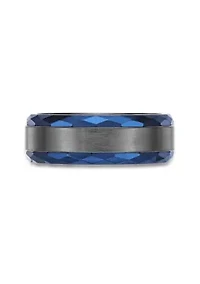 Black Zirconium Ring with Blue Ion Plating - 8MM