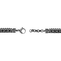 8.25" Antique Finish Stainless Steel Layered Bracelet