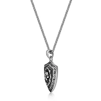 Antiqued Finish Stainless Steel Lion Pendant with Picasso Jasper