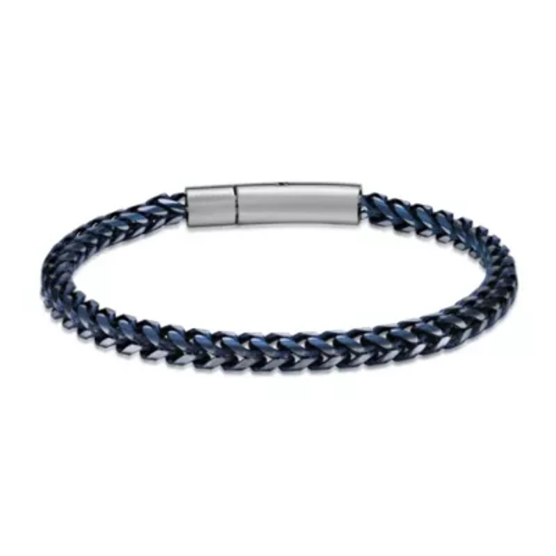 Stainless Steel Bracelet with Blue Ion Plating