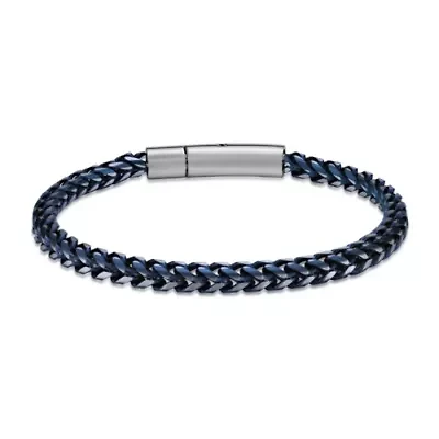 Stainless Steel Bracelet with Blue Ion Plating