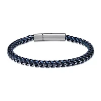 Stainless Steel Bracelet with Blue Ion Plating