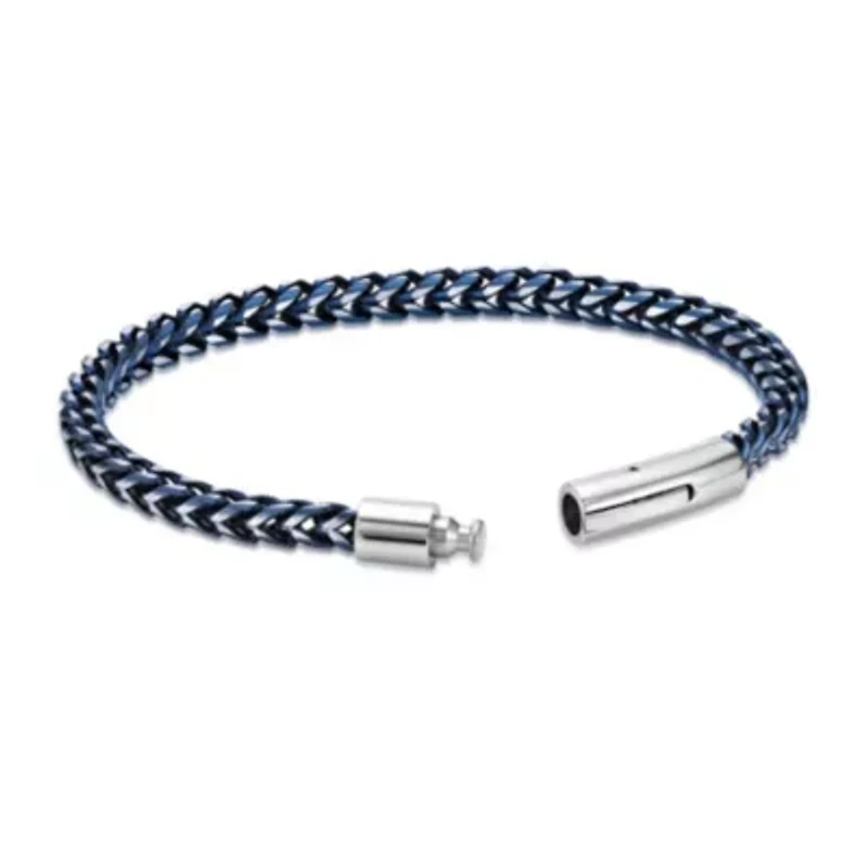 Stainless Steel Bracelet with Blue Ion Plating