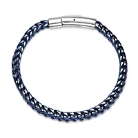 Stainless Steel Bracelet with Blue Ion Plating