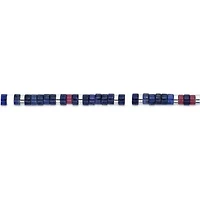 Lapis, Howlite, & Red Stone Stainless Steel Bracelet