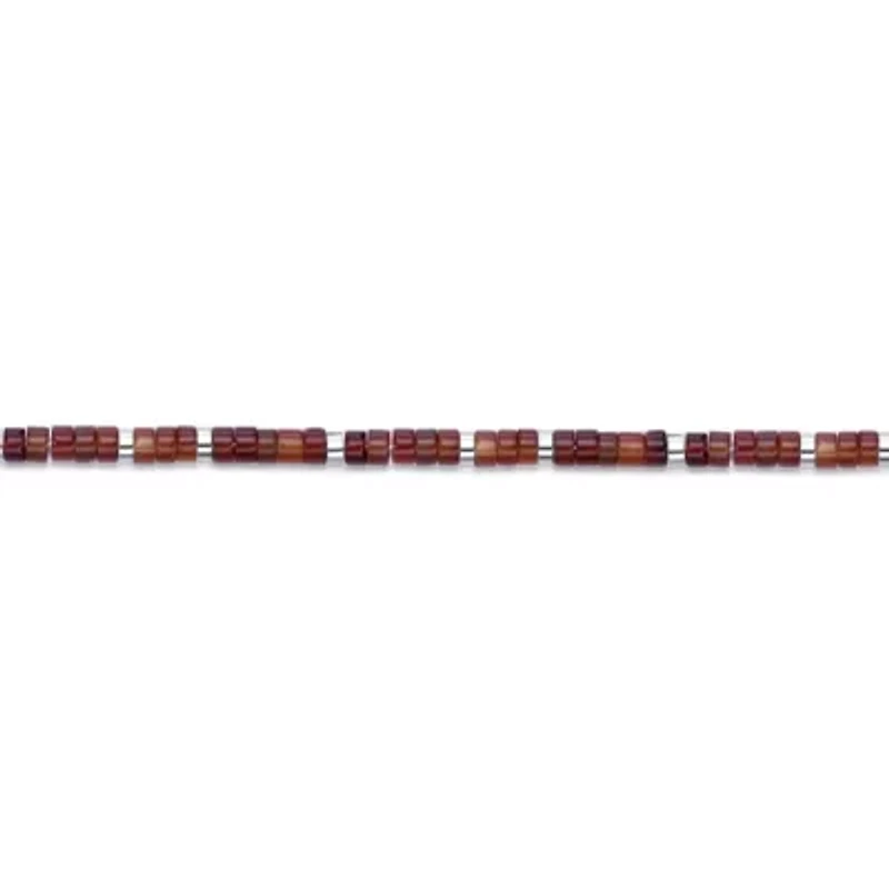Stainless Steel Bracelet with Red Agate Stone Beads