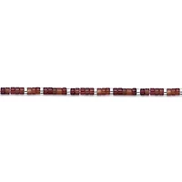 Stainless Steel Bracelet with Red Agate Stone Beads