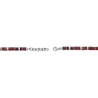 Stainless Steel Bracelet with Red Agate Stone Beads