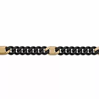 8mm Stainless Steel Matte Cuban and Mariner Link Station Chain Necklace