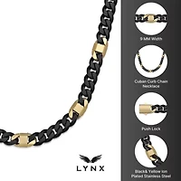 8mm Stainless Steel Matte Cuban and Mariner Link Station Chain Necklace