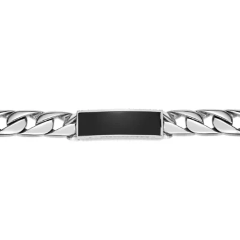 Stainless Steel Onyx ID Bracelet