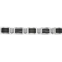 Stainless Steel Bracelet with Carbon Fiber and Black Ion Plating Cable Inlay