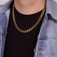 Yellow Ion-Plated Stainless Steel Curb Chain Necklace & Bracelet Set