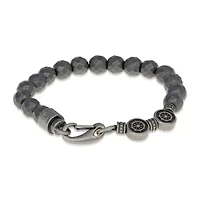 Stainless Steel Bracelet with Hematite Beads