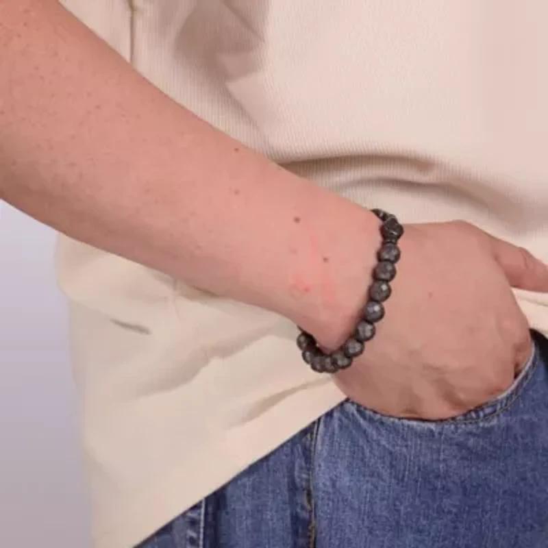 Stainless Steel Bracelet with Hematite Beads