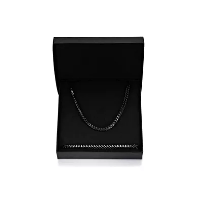 Black Ion-Plated Stainless Steel Foxtail Chain Necklace & Bracelet Set