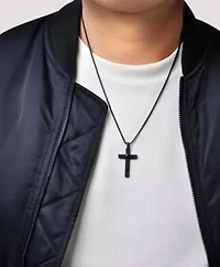 Stainless Steel Cross Pendant with Black Ion Plating