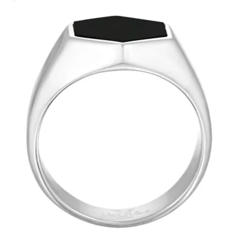 Stainless Steel Black Onyx Ring