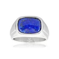 Stainless Steel Lapis Ring