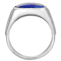 Stainless Steel Lapis Ring