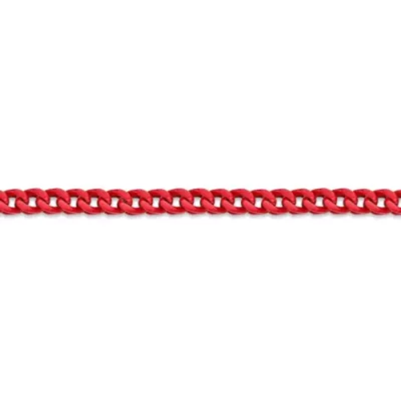 Stainless Steel Red Acrylic Franco Chain Bracelet