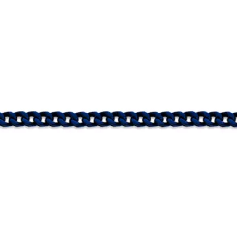 5mm Blue Acrylic Coated Stainless Steel Franco Necklace