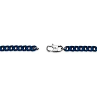 5mm Blue Acrylic Coated Stainless Steel Franco Necklace