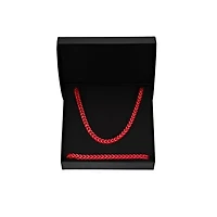Red Acrylic Coated Stainless Steel Foxtail Chain Necklace & Bracelet Set