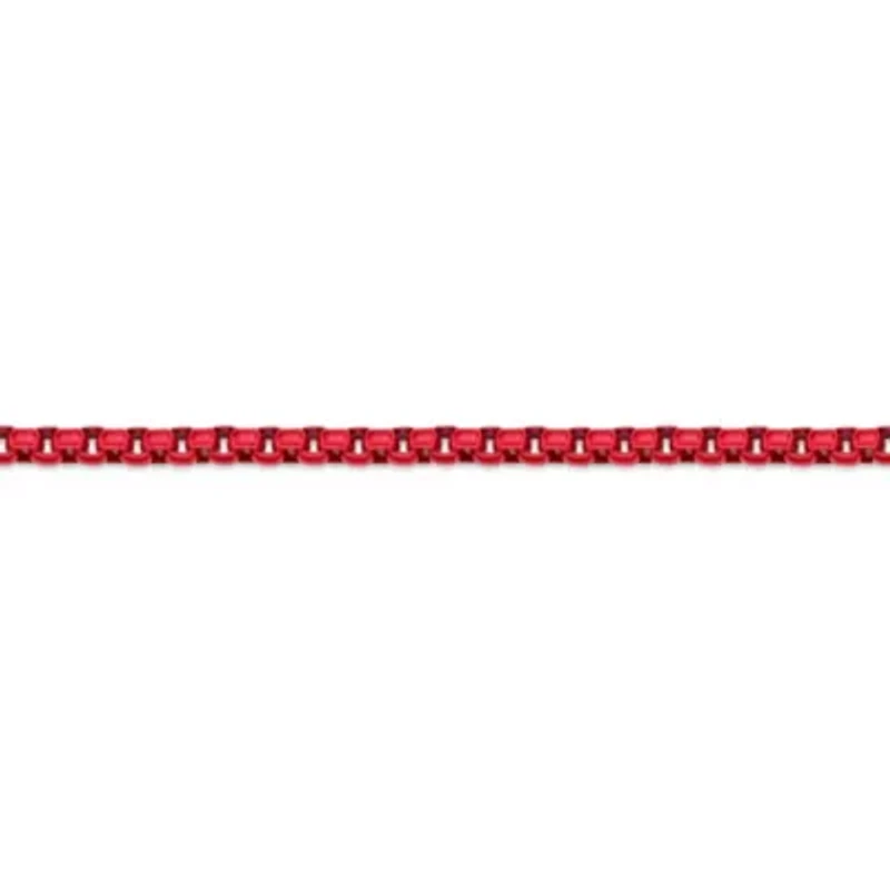 Stainless Steel Red Acrylic Box Chain Bracelet