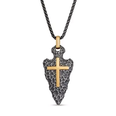 Stainless Steel Arrow Head Cross Pendant with Ion Plating