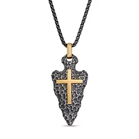 Stainless Steel Arrow Head Cross Pendant with Ion Plating