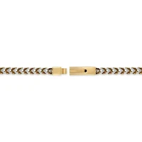 Stainless Steel Foxtail Chain Bracelet with Goldtone Ion Plating