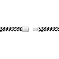 Black Ion Plated Stainless Steel Curb Bracelet with Fancy Push Lock