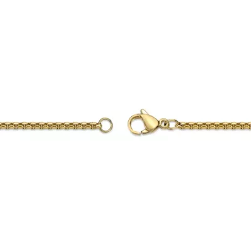 Stainless Steel Cross Pendant with Diamond Accent and Goldtone Ion Plating