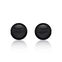 Men's Stud Earrings in Black Ion Plated Stainless Steel
