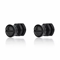 Men's Stud Earrings in Black Ion Plated Stainless Steel