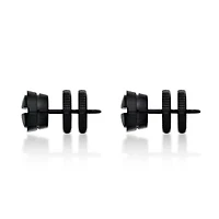 Men's Stud Earrings in Black Ion Plated Stainless Steel