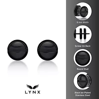 Men's Stud Earrings in Black Ion Plated Stainless Steel