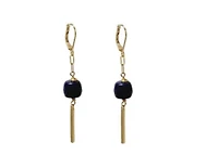 Blue Lapis Bar Drop Earrings