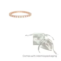 14k Rose Gold Plated Crystal Eternity Band Ring