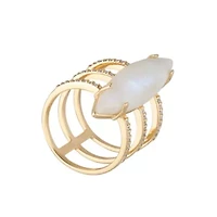 14k Gold Vermeil Moonstone Marquis Ring