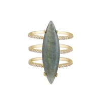 14k Gold Vermeil Labradorite Marquis Ring