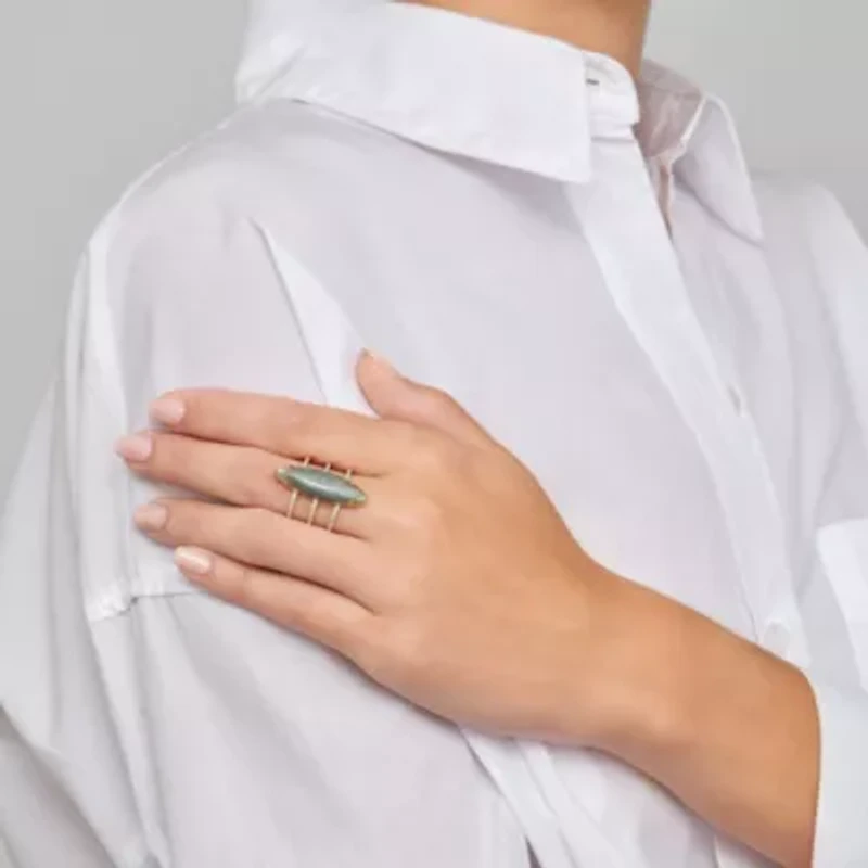 14k Gold Vermeil Labradorite Marquis Ring