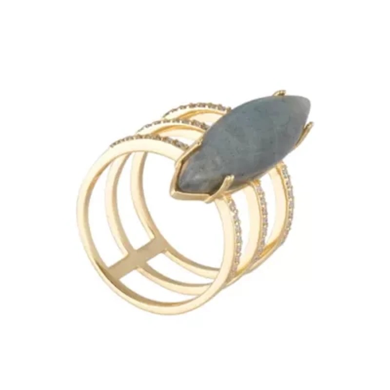 14k Gold Vermeil Labradorite Marquis Ring